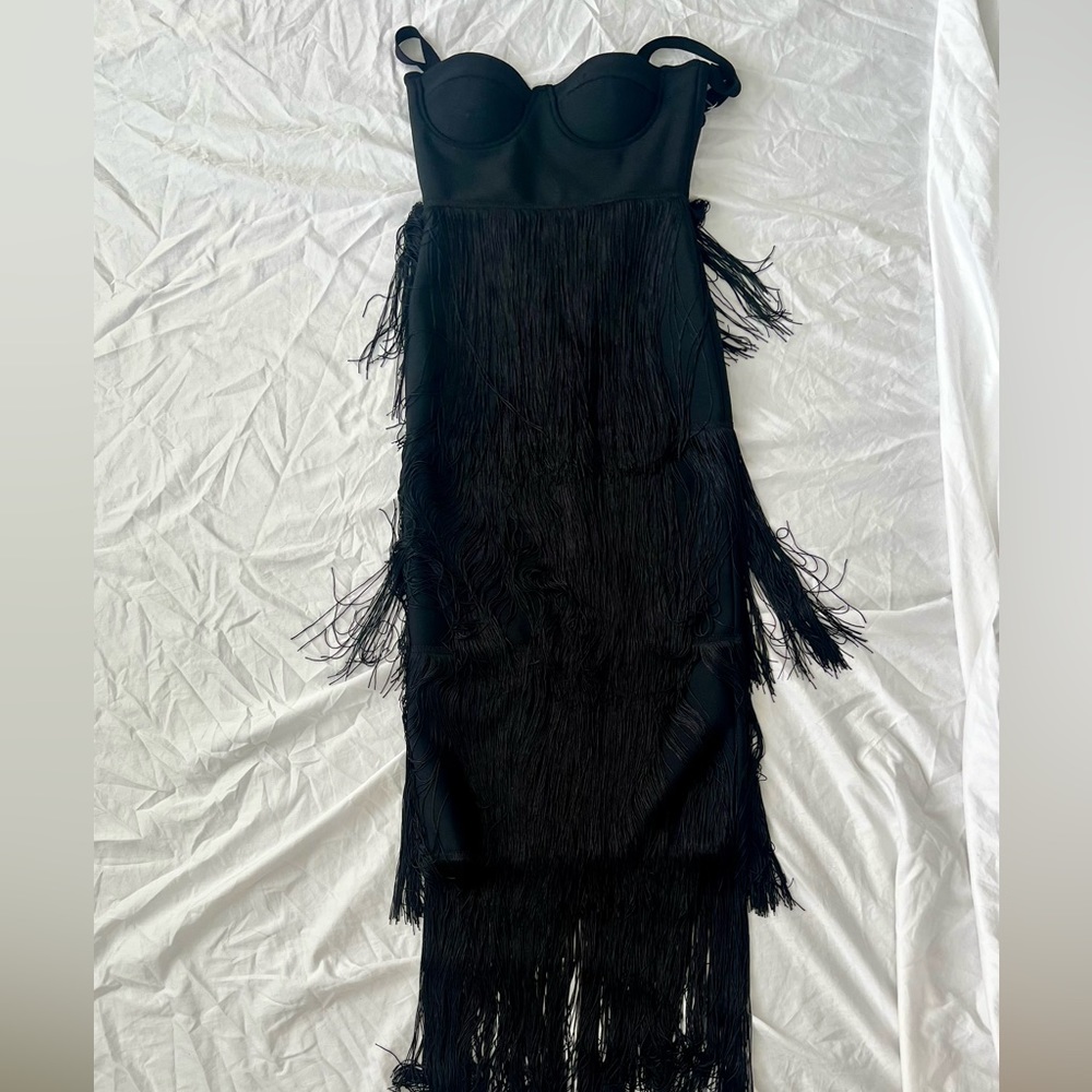 Bandage Fringe Maxi Dress